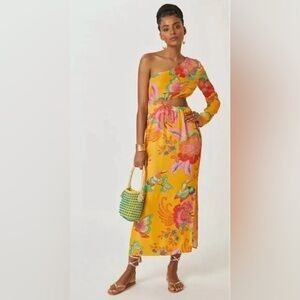 Farm Rio x Anthropologie XS One-Shoulder Dress